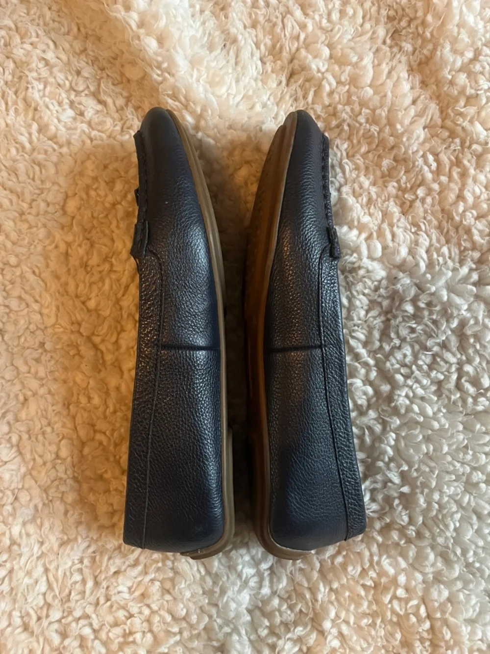 Talbots Everson Horsebit Pebbled Leather Driving Moccasins Size 8 Navy - Picture 4 of 7